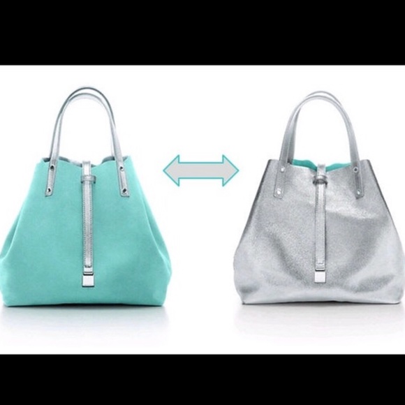 Tiffany & Co. Handbags - NWT Tiffany & co LG reversible suede metallic tote